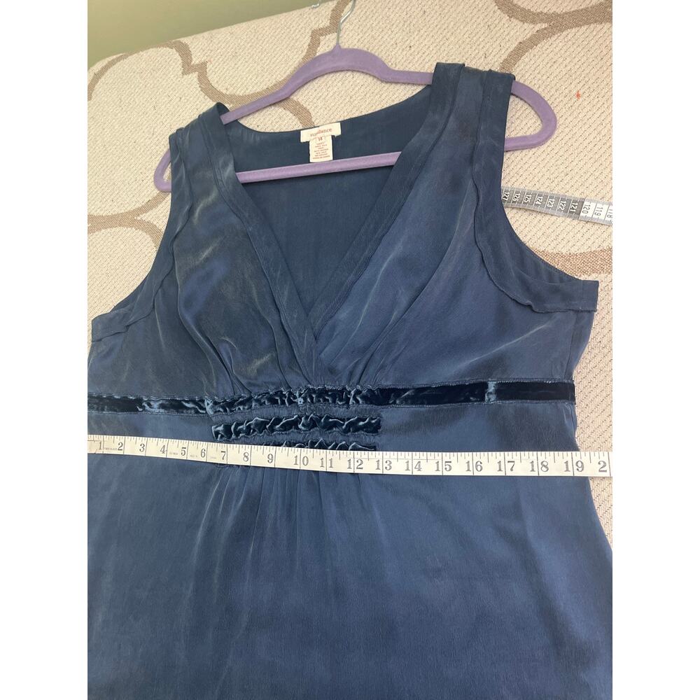 Sundance Sofia silk popover midi dress empire waist ruched velvet, size 14 - Picture 7 of 8